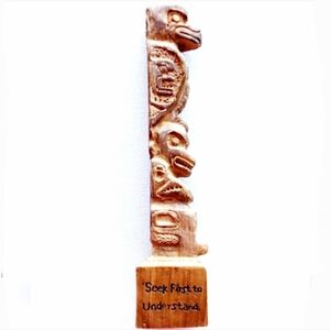 Talking Stick Totem Pole Wood Carving Decor Native American Southwest